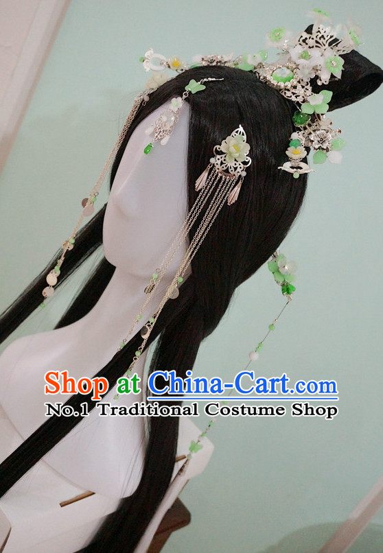 Chinese Traditional Empress Long Wigs and Hair Accessories