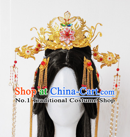 Chinese Ancient Royal Queen Empress Handmade Phoenix Hair Accessories Headwear Complete Set