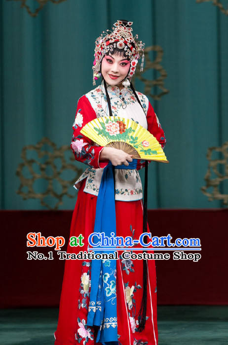 Chinese Traditional Beijing Opera Costumes and Headpieces Complete Set