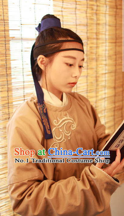 Chinese Ancient Han Fu Suit and Hair Jewelry Complete Set