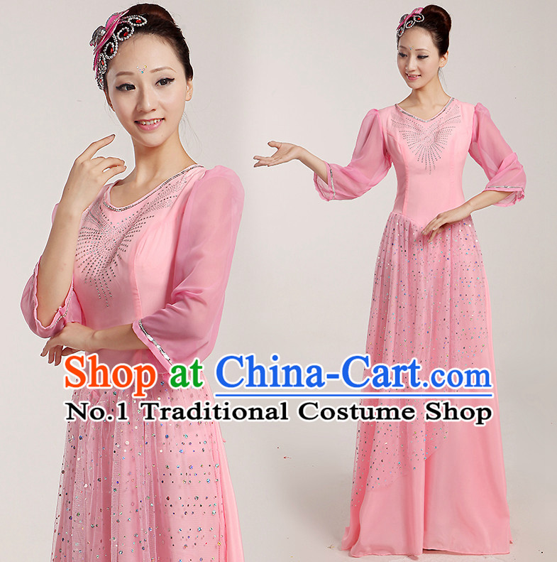 Chinese Folk Fan Costumes Complete Set for Women