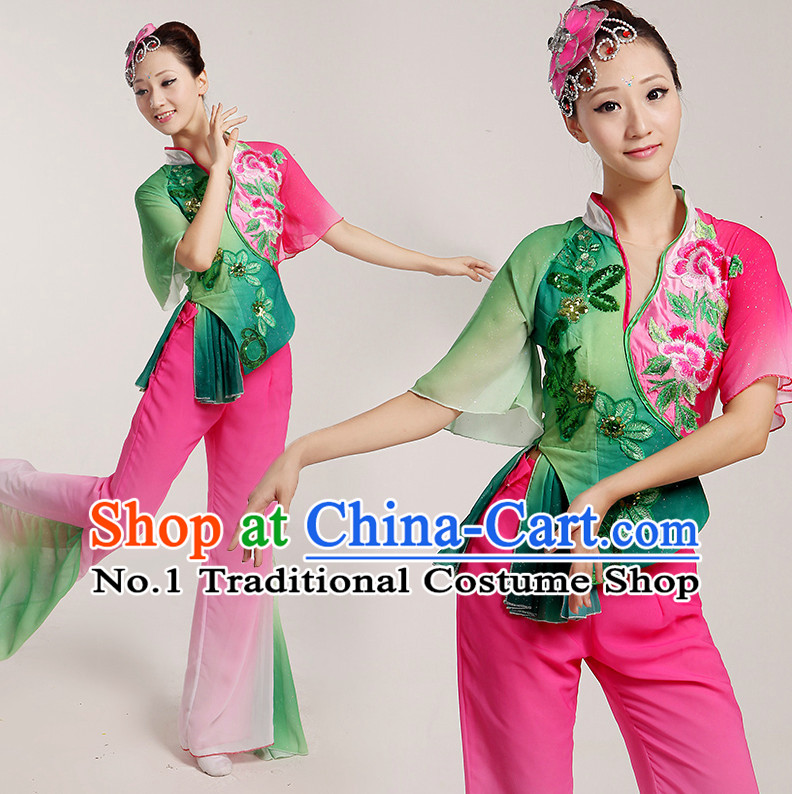 Chinese Folk Dancing Costumes Complete Set for Women
