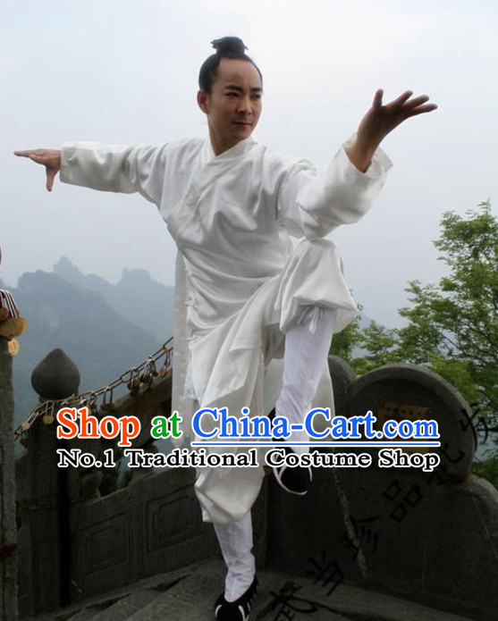 Chinese Pure White Taoist Clothing for Men