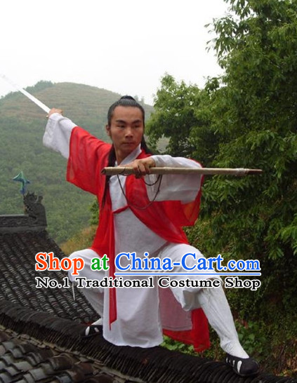 Chinese Taoist Uniform and Hat Complete Set for Men
