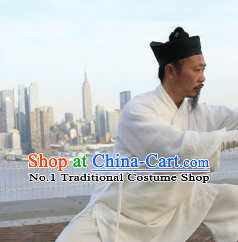 White China Traditional Taoist Attire Complete Set for Men