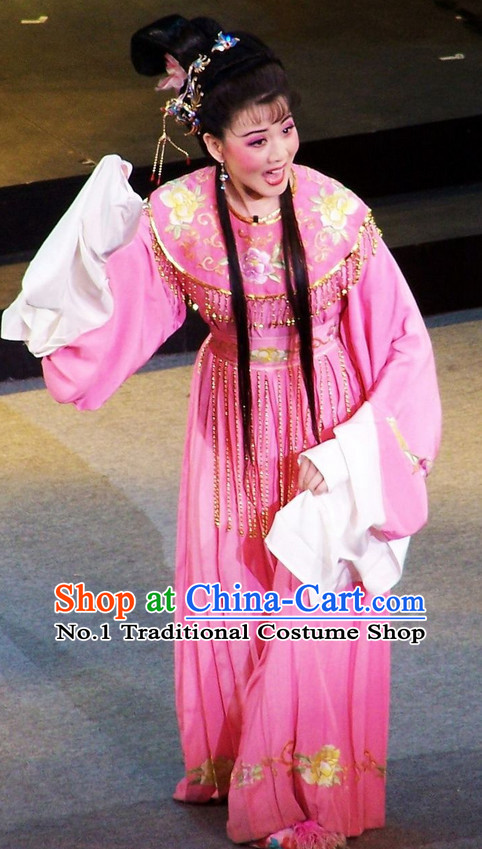Chinese Traditional Dresses Theatrical Costumes Ancient Chinese Clothing Hanfu Wide Sleeve Fairy Costumes and Hair Accessories