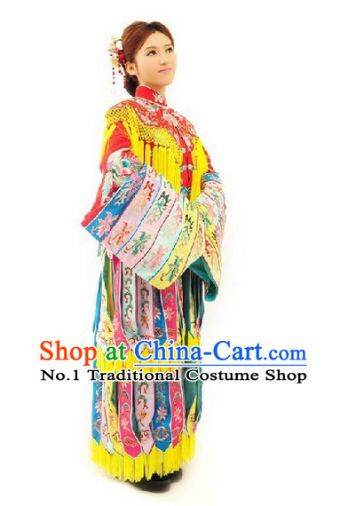 Traditional Chinese Peking Opera Phoenix Empress Costumes and Hair Jewelry Complete Set for Women