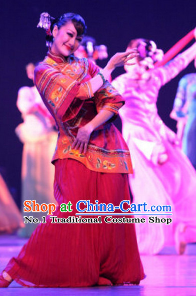 Chinese Minguo Female Dance Costumes Complete Set for Women