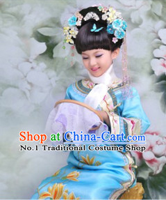 Chinese costumes wedding accessories black wigs Chinese attire opera costume traditional dress classical outfit