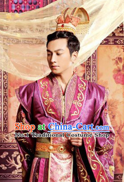Top Chinese Wedding Dress Bridal Bridegroom Costumes Attire and Coronet Complete Set for Men