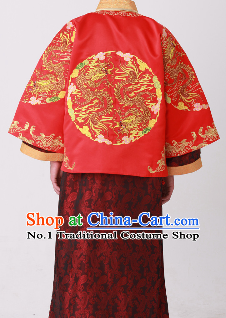 Chinese wedding dress traditional bridal costumes and hair accessories