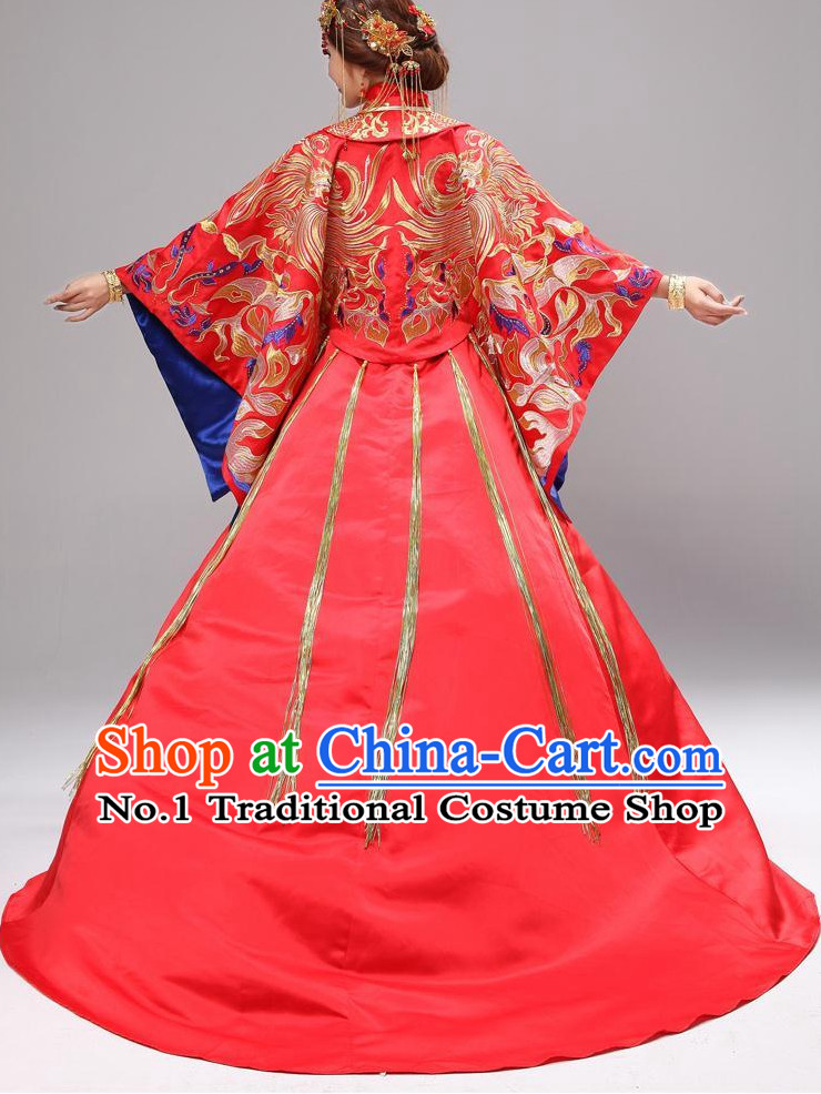 Chinese wedding dress traditional bridal costumes and hair accessories