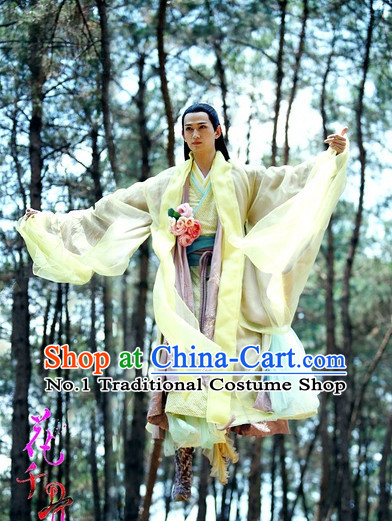 Chinese Hanfu Asian Fashion Japanese Fashion Plus Size Dresses Vntage Dresses Traditional Clothing Asian Costumes Hua Qian Gu Sha Qian Mo Costume for Men