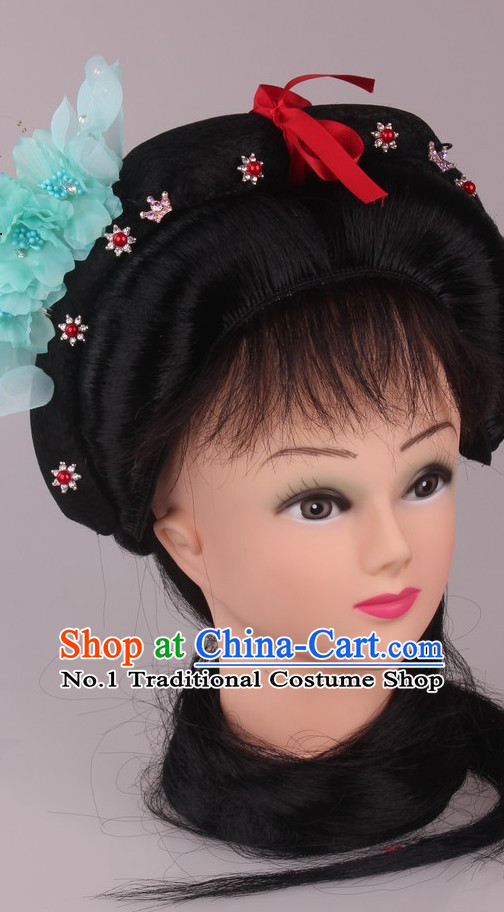 Chinese Traditional Handmade Black Long Wigs for Women