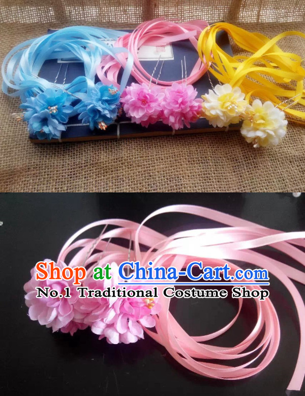 Chinese hair accessories hair ornaments headbands hair accessory ancient headpiece headpieces long ribbon