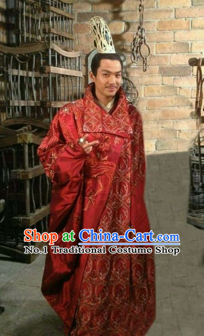 Traditional Chinese Emperor Wedding Dress and Coronet Complete Set for Men