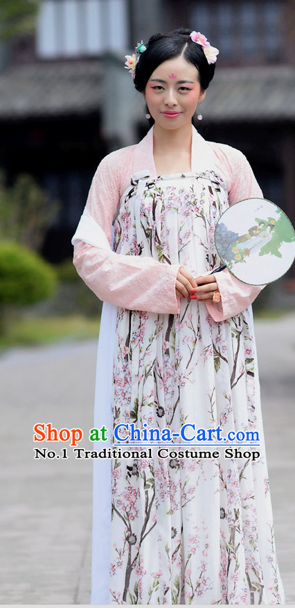 Ancient Chinese Tang Dynasty Ruqun Suit Complete Set for Girls