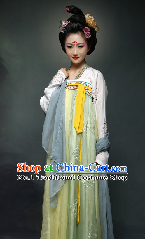 Ancient Chinese Tang Dynasty Ruqun Suit Complete Set for Girls
