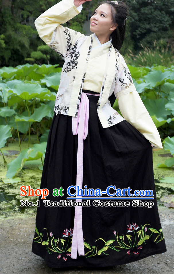 Ancient Chinese Han Fu Gu Zhuang Clothes Complete Set for Women