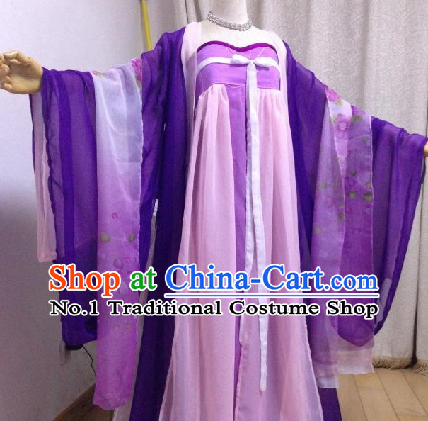 Purple Pink Ancient Chinese Princess Clothes Complete Set for Women