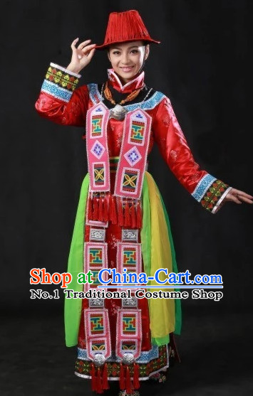 Traditional Chinese Yugu Clothes and Hat Complete Set for Women