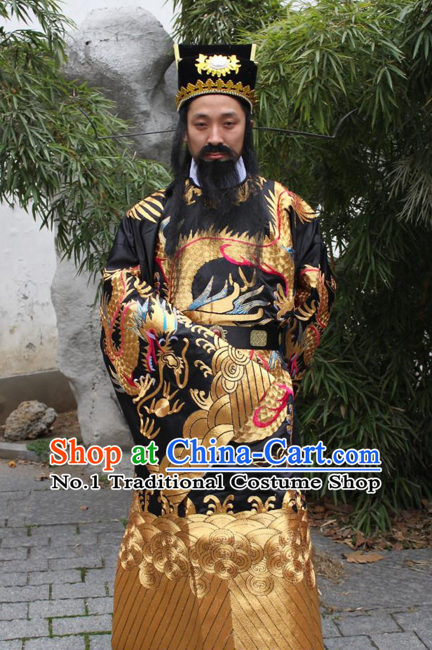 China Palace Bao Gong Judge Costumes and Hat Complete Set for Men