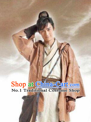 Ancient Chinese Swordsmen Clothing and Wigs Complete Set