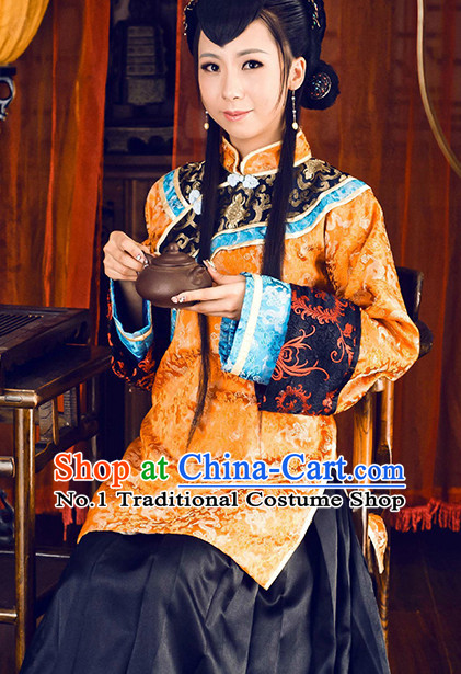 Traditional Chinese Minguo Time Clothing and Hair Jewelry Complete Set
