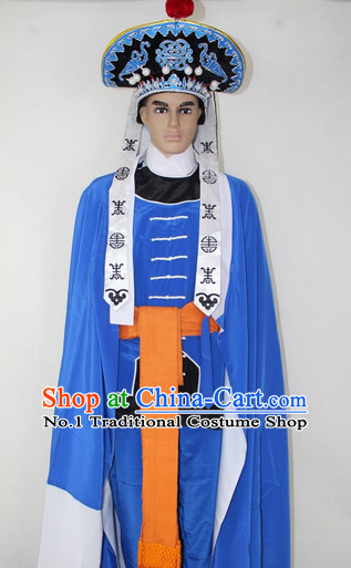 Chinese Ancient Revolutionary Costumes and Hat Complete Set for Men