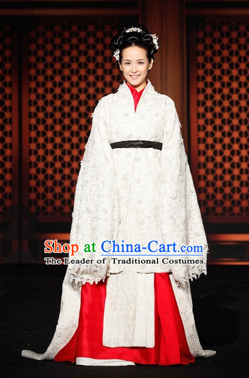 Ancient Korean Palace Princess Long Sleeve Clothing and Hair Accessories Complete Set for Women