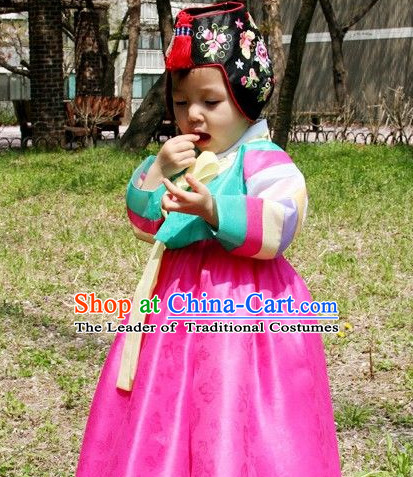 Ancient Korean Palace Princess Clothing and Hat Complete Set for Kids