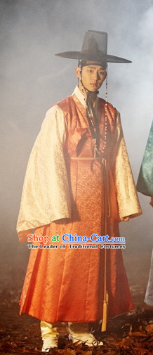 Ancient Korean Young Men Clothing and Hat Complete Set