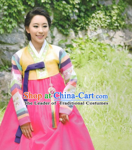 Korean Classic Hanbok and Hair Accessories Complete Set for Women