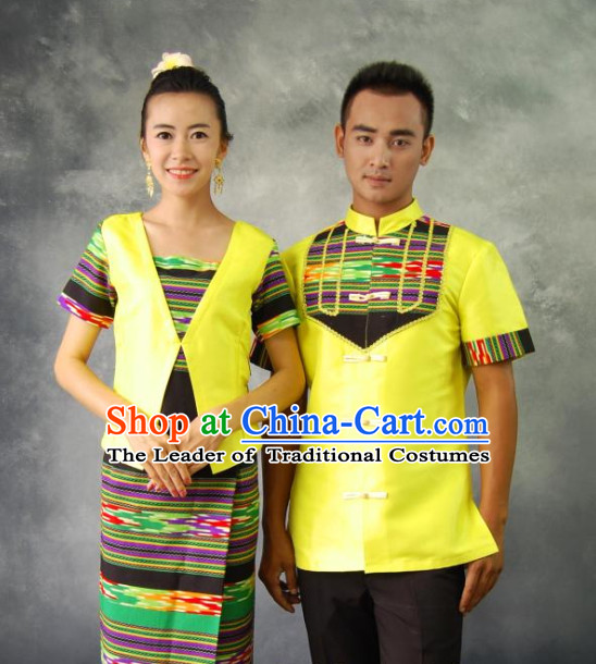 Thailand National Costumes 2 Sets for Men and Women