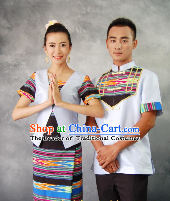 Thailand National Costume 2 Sets for Men and Women