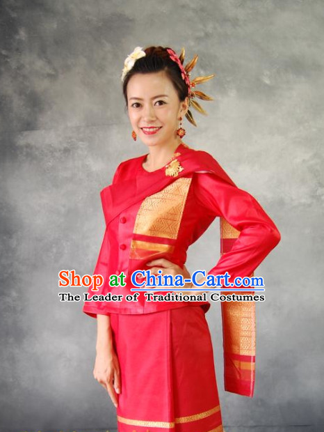Thailand Traditional National Dresses Complete Set for Women