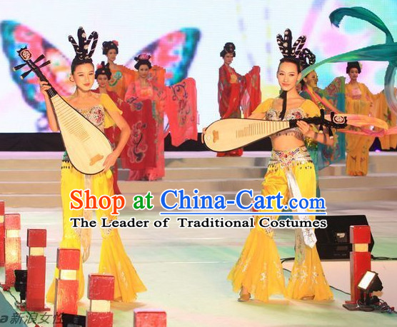 Fei Tian Dance Costumes and Headwear