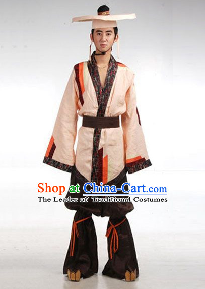 Ancient Monk Costume and Hat for Men