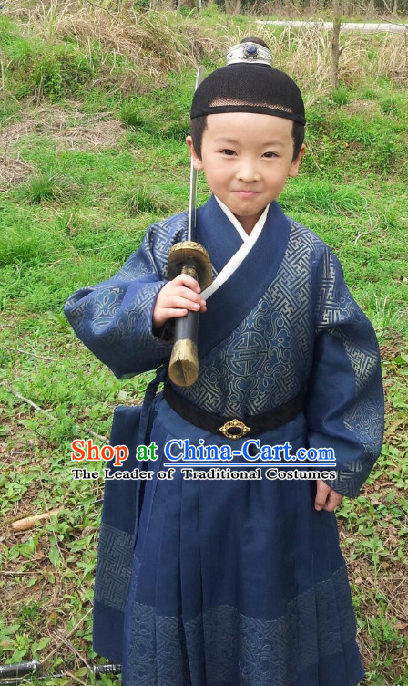 Tang Dynasty Kids Clothes and Headpieces Complete Set