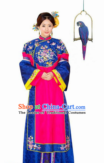 Ancient Chinese Noblewoman Clothing and Hair Jewelry Complete Set