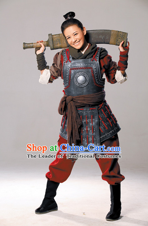 Ancient Asian Female General Armor Costume Complete Set
