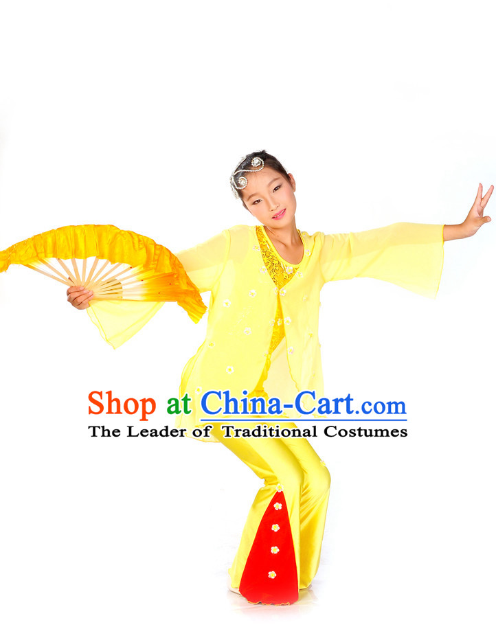 Kids Chinese Fan Dance Costumes