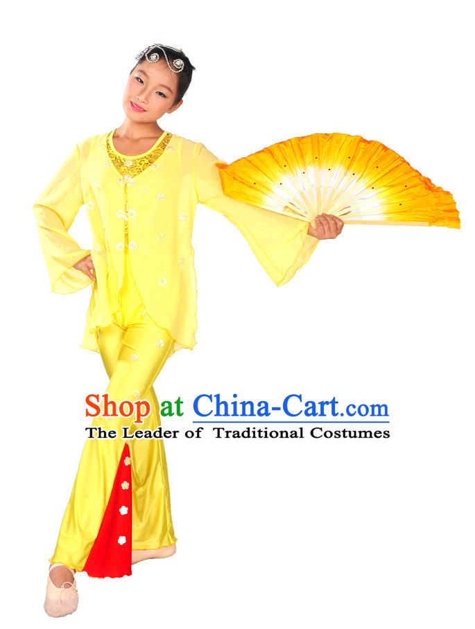 Kids Chinese Fan Dance Costumes