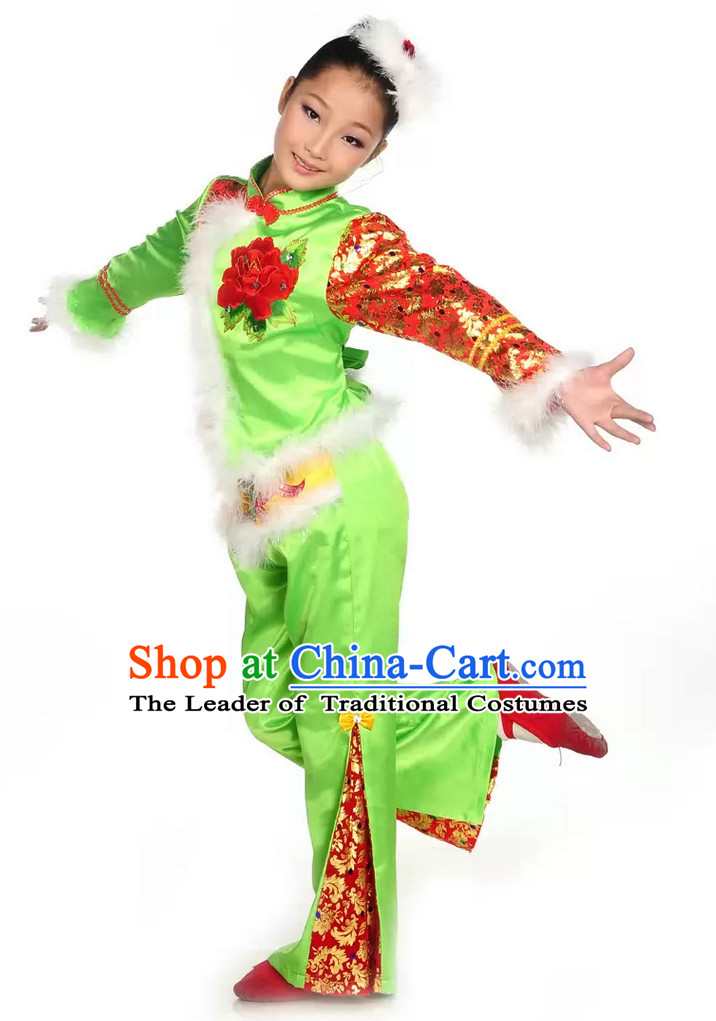 Chinese Spring Festival Dancing Costume for Small Girls.