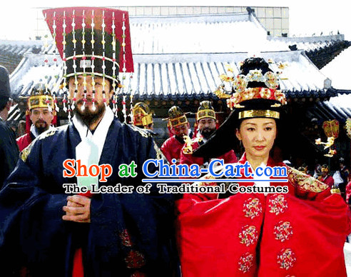 Ancient Korean Emperor and Empress Hats Crowns