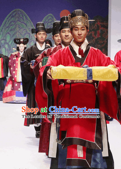 Ancient Korean Official Clothing and Hat Complete Set for Men