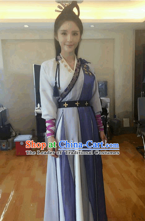 Ancient Wuxia Lady Costume Complete Set for Girls
