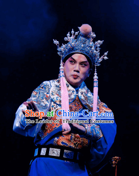 Ancient Chinese Opera General Costume and Hat Complete Set