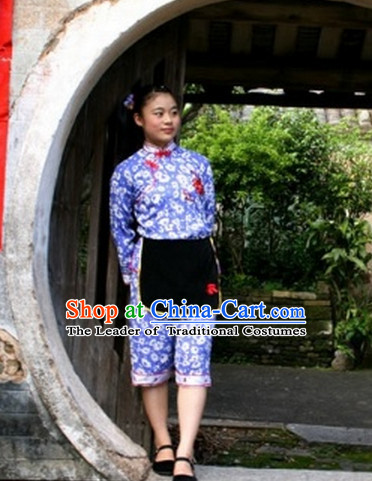 Traditional Chinese Hakka Female Folk Dance Costume