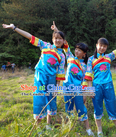 Traditional Hakka Style Dance Costumes for Kids